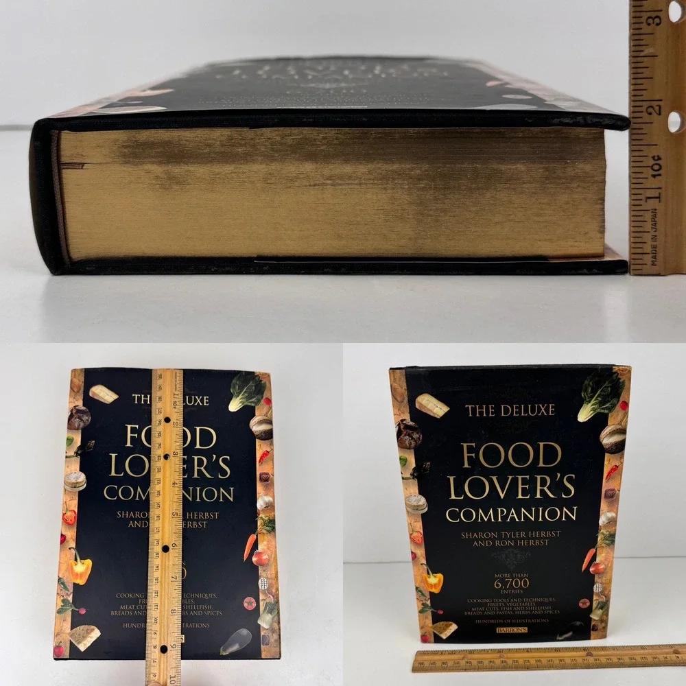 2009 Hardcover The Deluxe Food Lover's Companion‎ Technique Cooking Gold Accents